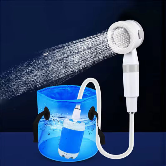 Portable Camping Shower Outdoor USB Rechargeable Electric Shower Pump