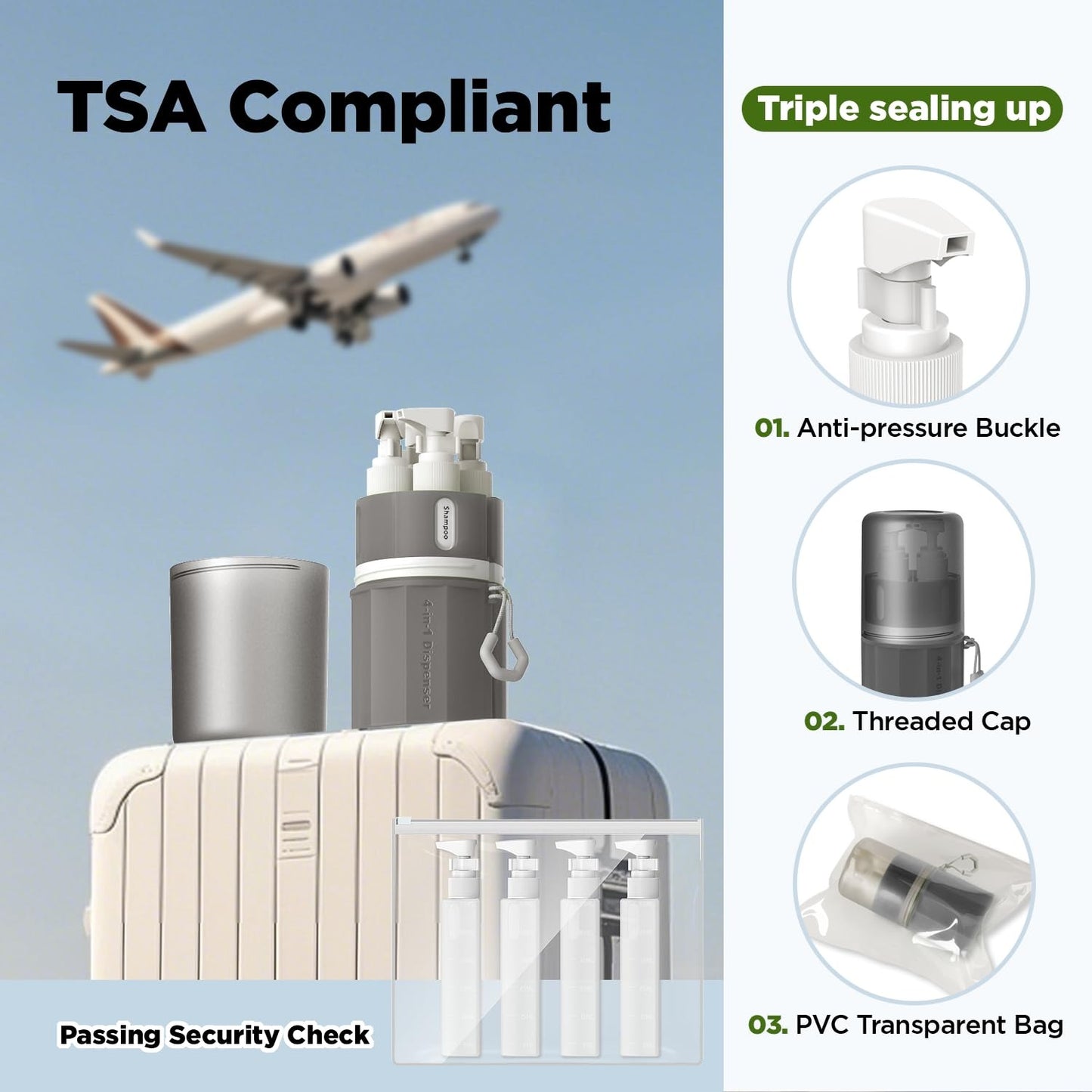 4 in 1 Travel bottle set