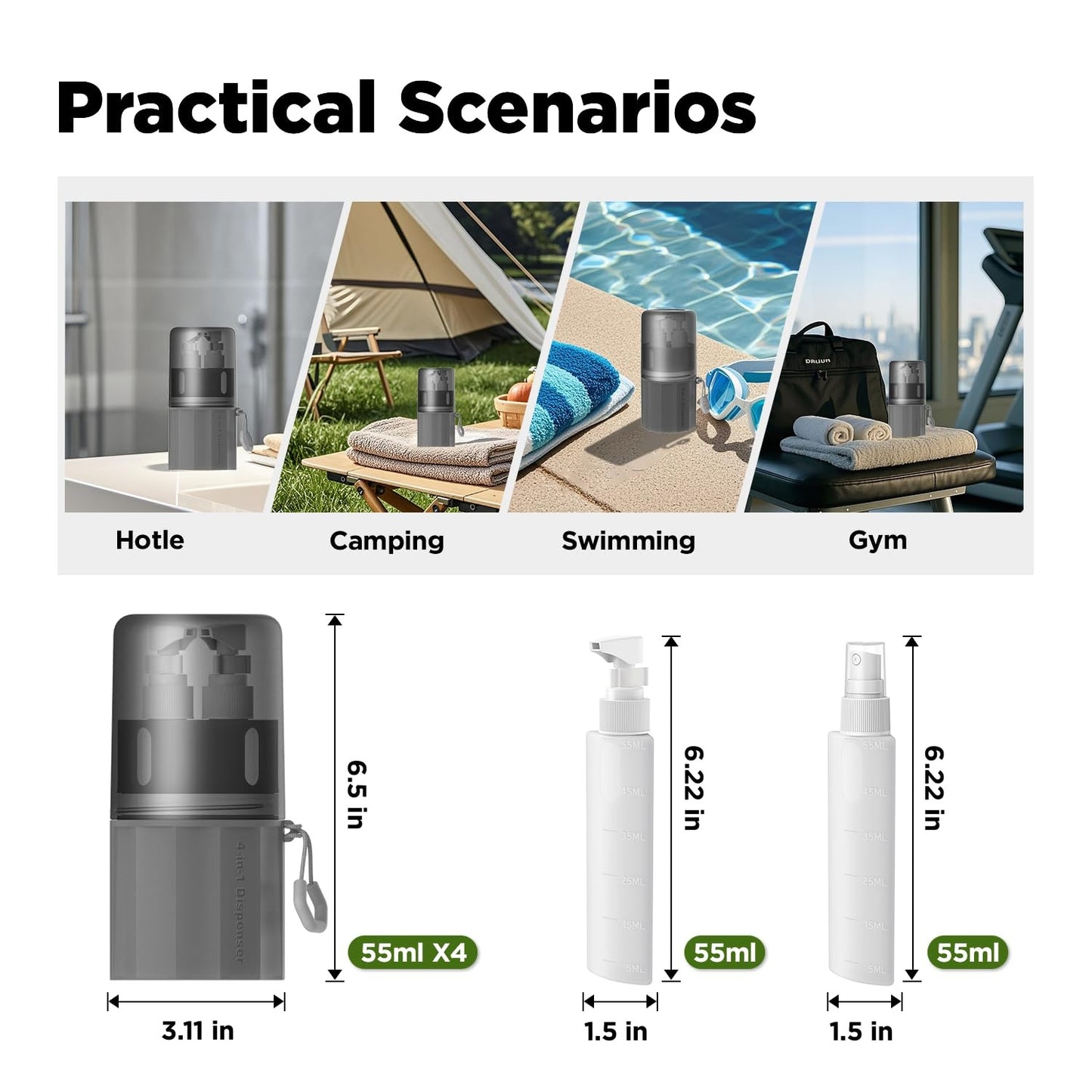 4 in 1 Travel bottle set