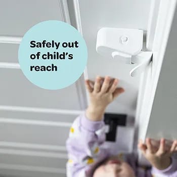 Huglock - The snap-On Dor Lock kids can't Reach or Defeat