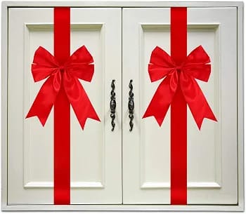 6 Pcs Christmas Red Cabinet Ribbon Bow