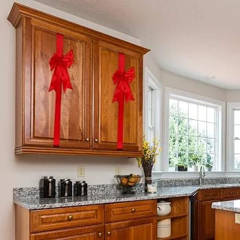 6 Pcs Christmas Red Cabinet Ribbon Bow