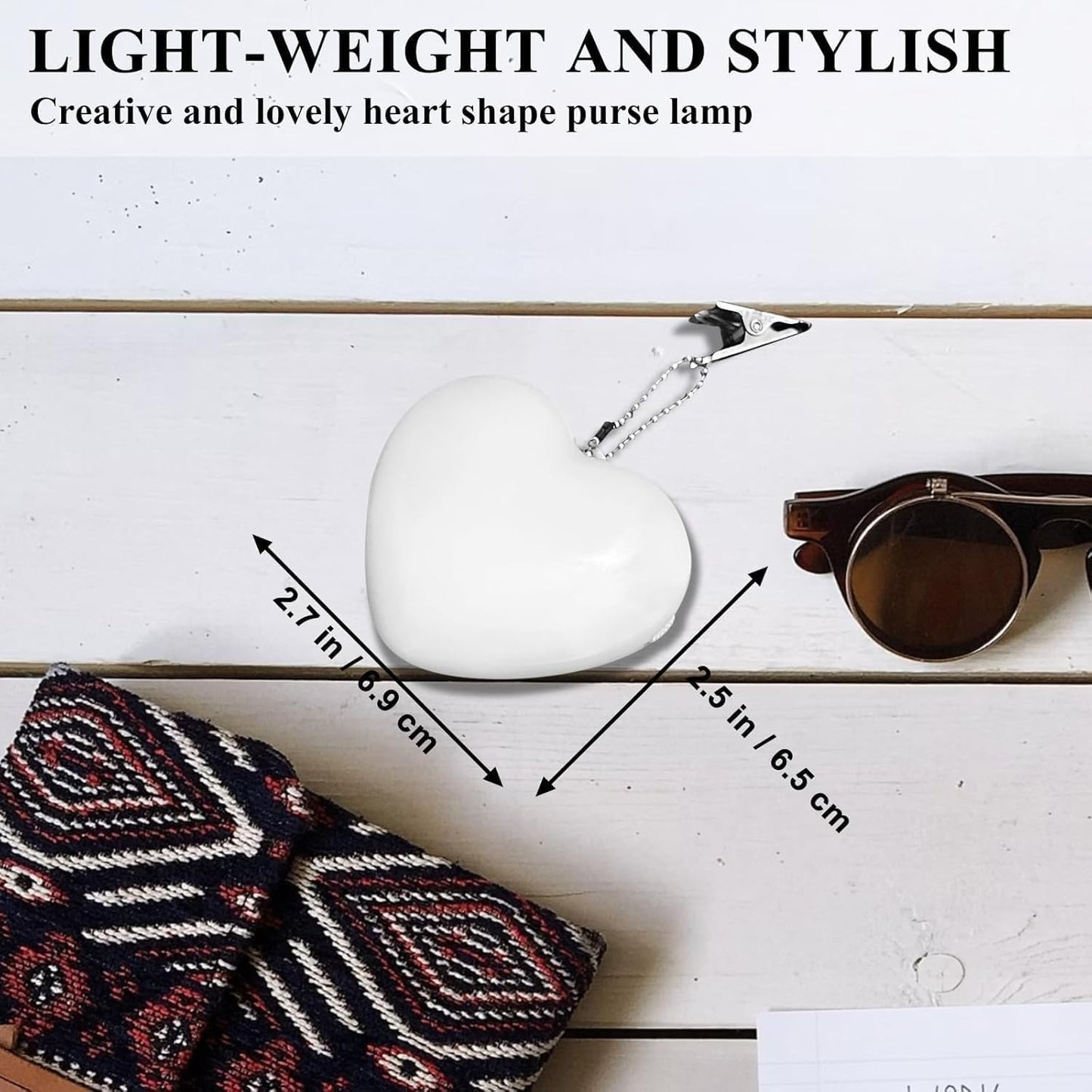 Purse Light,Heart Shape Light for Handbags with Automatic Sensor