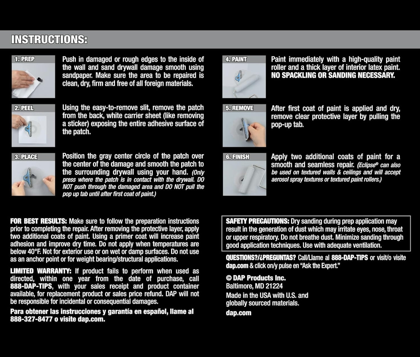 DAP Eclipse Rapid Wall Repair Patch