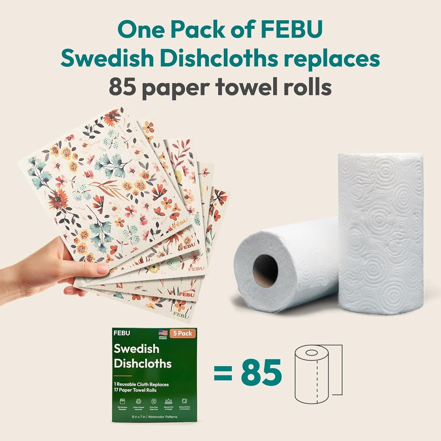 Swedish Dishcloths for Kitchen (6 PCS) for whole year