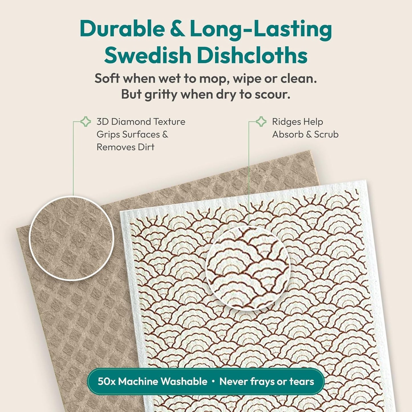 Swedish Dishcloths for Kitchen (6 PCS) for whole year