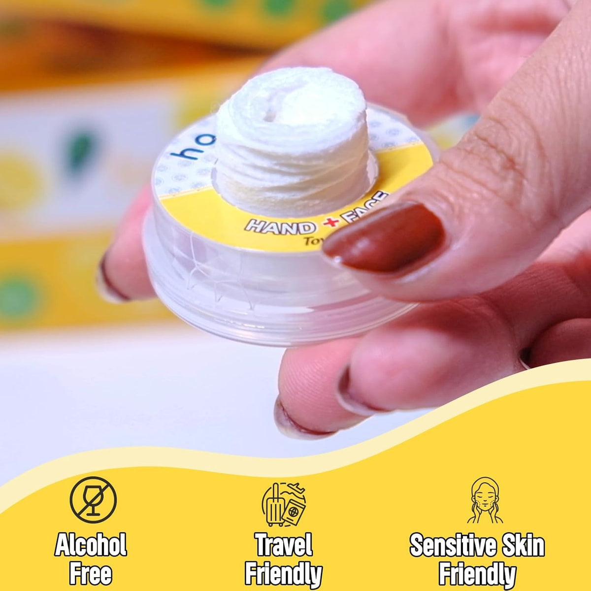 Hand Pop Lemon Scented Wipes