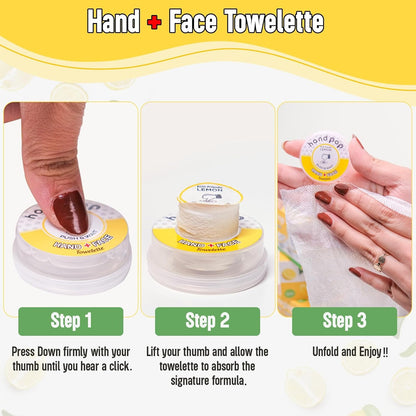 Hand Pop Lemon Scented Wipes