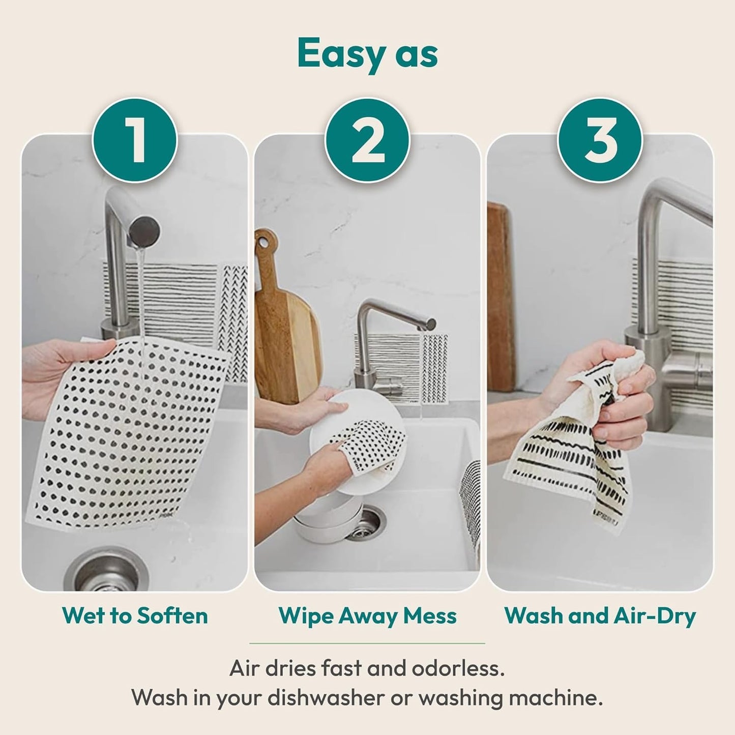 Swedish Dishcloths for Kitchen (6 PCS) for whole year