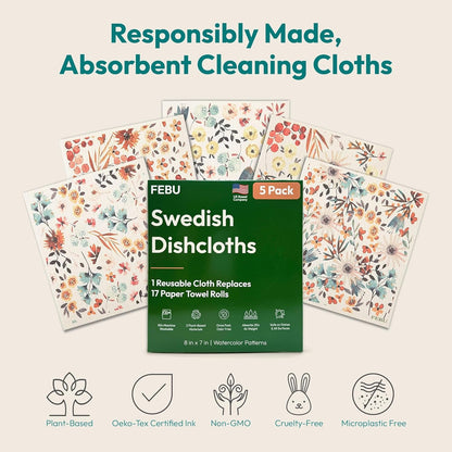 Swedish Dishcloths for Kitchen (6 PCS) for whole year