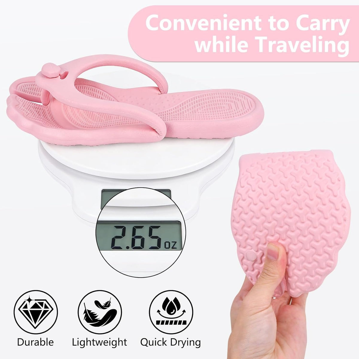 Flip Flops for Women Men Shower Shoes Foldable Beach Sandals