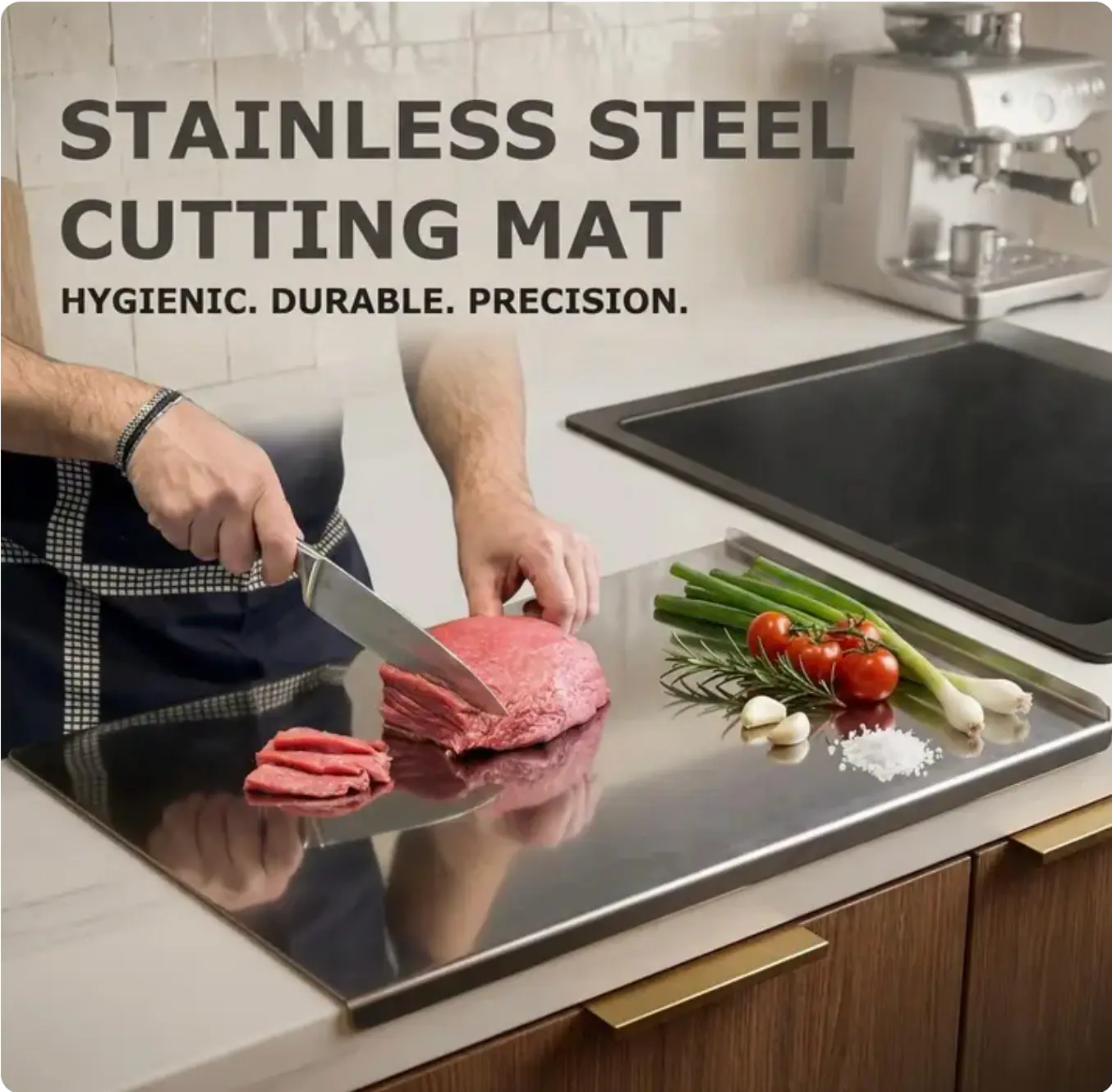 Stainless Steel Cutting & Kneading Board 40x30cm