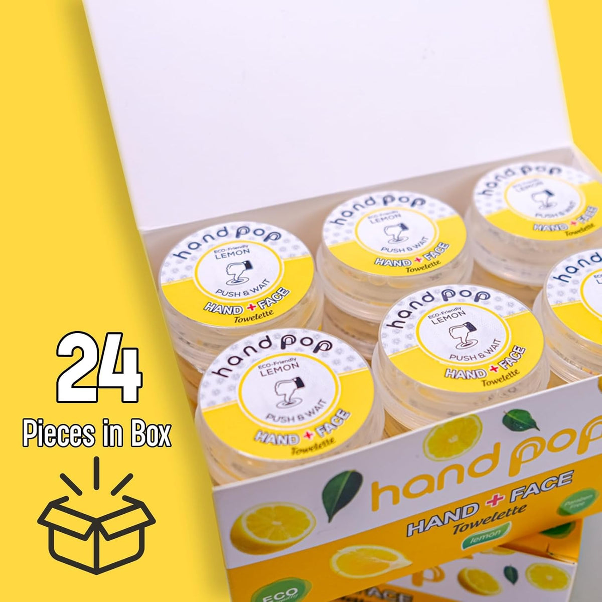 Hand Pop Lemon Scented Wipes