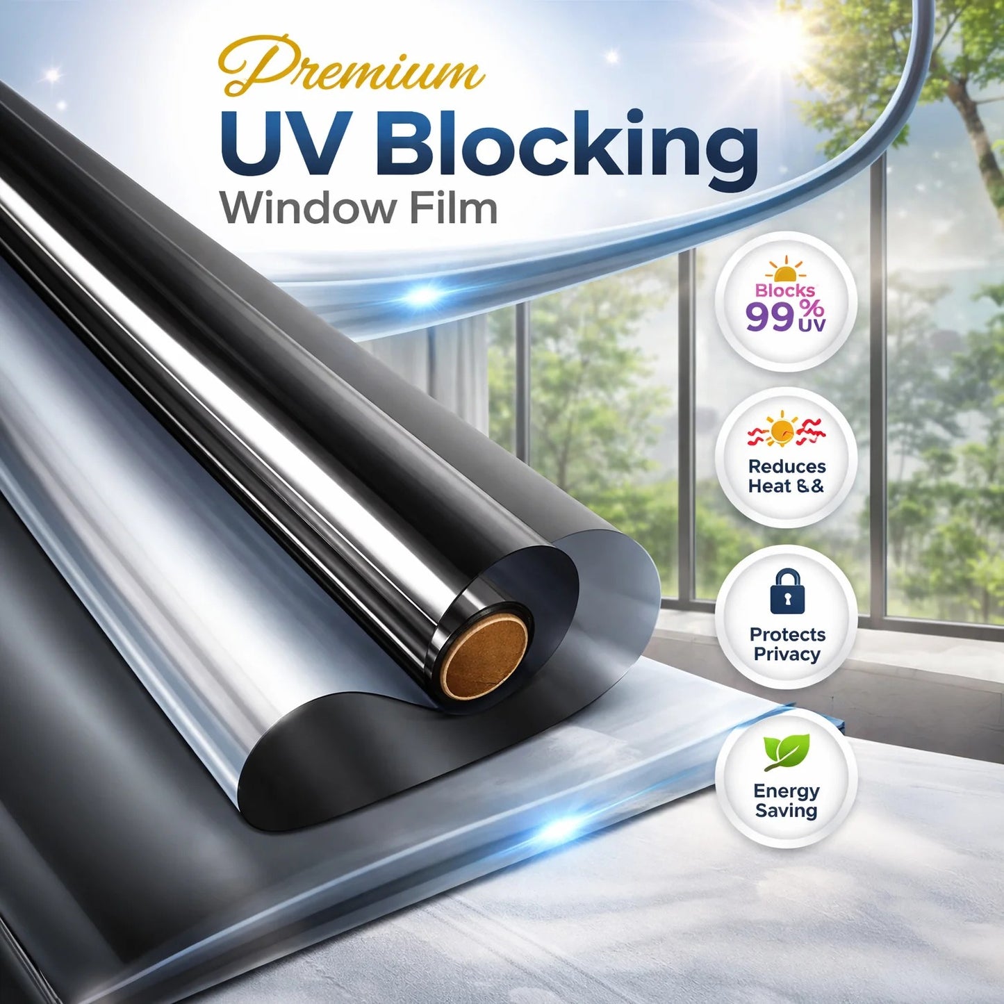 2 way Privacy Mirror Sheet for home with solar control