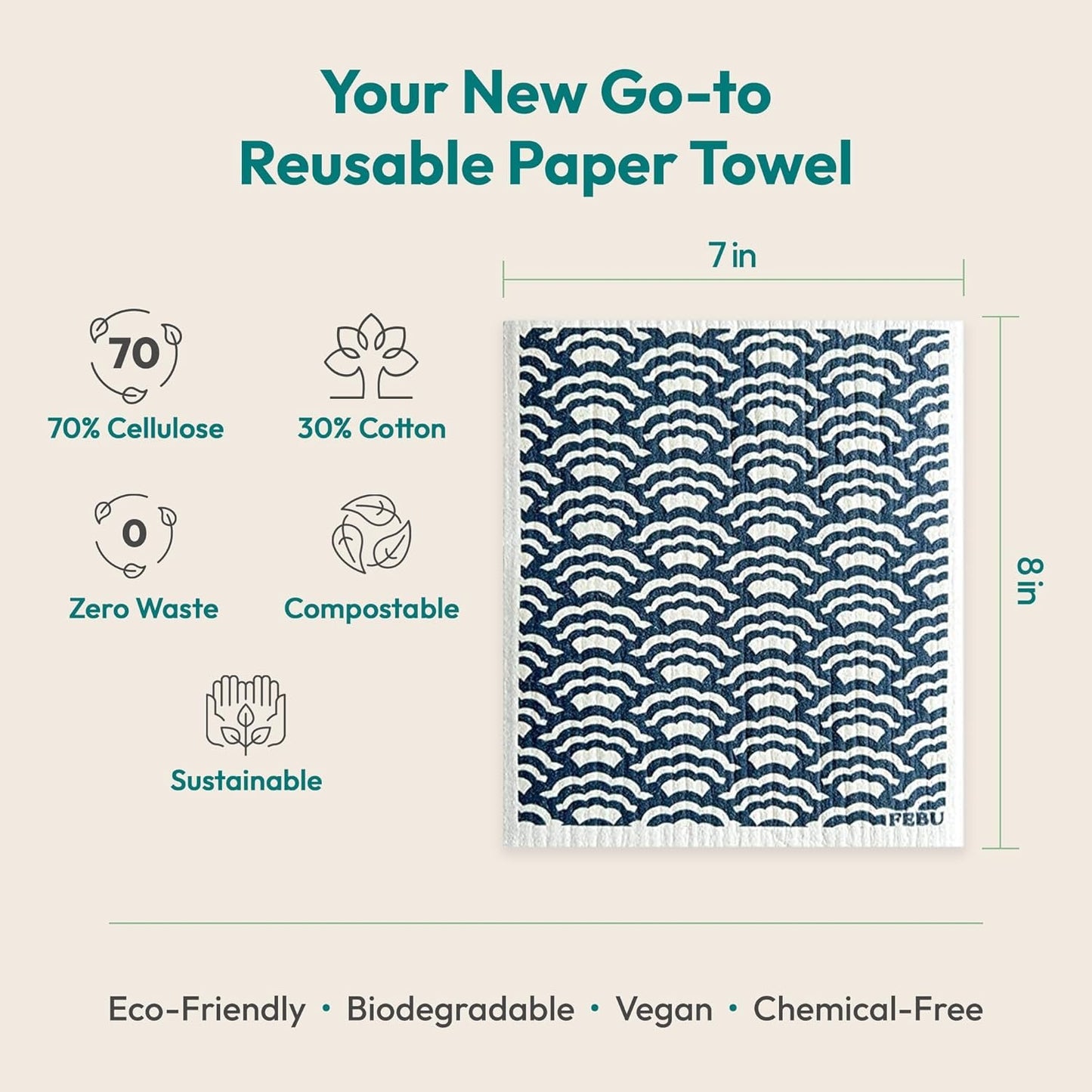 Swedish Dishcloths for Kitchen (6 PCS) for whole year